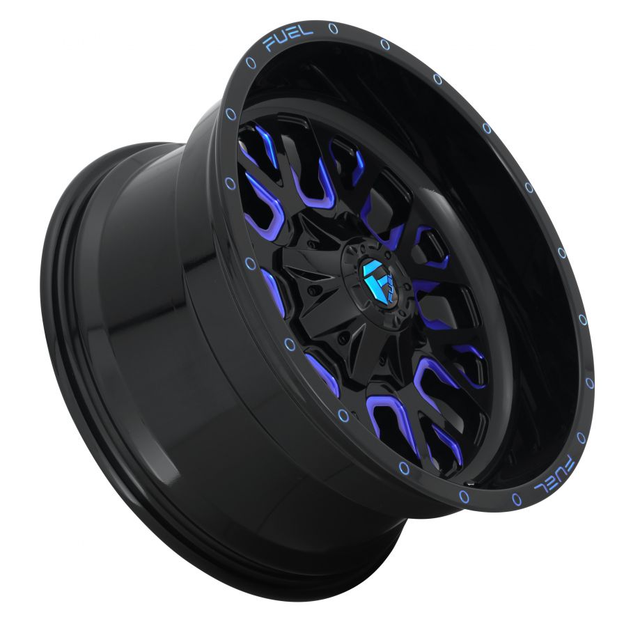 Fuel Wheels<br>Stroke Black Milled Blue Coat (18x9)